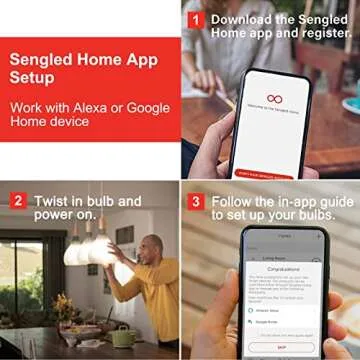 Sengled Smart Light Bulbs, WiFi Candelabra Led Bulbs, Smart Edison Vintage Bulb, E12 Smart Bulbs That Work with Alexa＆Google, Filament Bulb 40 Watt Equivalent, B11, No Hub Request