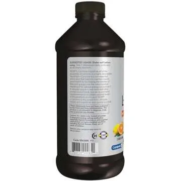 NOW Sports Nutrition, L-Carnitine Liquid 1000 mg, Highly Absorbable, Citrus, 16-Ounce