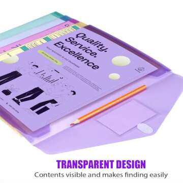 Sooez Colorful Plastic Envelopes for Document Storage