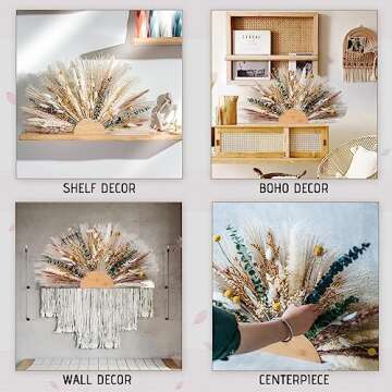 Natural Pampas Grass & Preserved Flowers Decor Wreath & Home Decoration Pieces Wall Hanging | dired ...