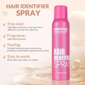 Hair Identifier Spray for Face Shaving Dermaplaning Tool Skin Body Dermaplaning Spray for Women with 4 Face Razor for Face Shaver Hair Removal Kit Excess Hair Dermaplane Razor for Women Face