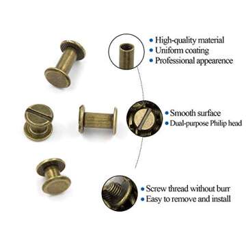 75 Sets Chicago Screws Kit for Leathercraft & Binding
