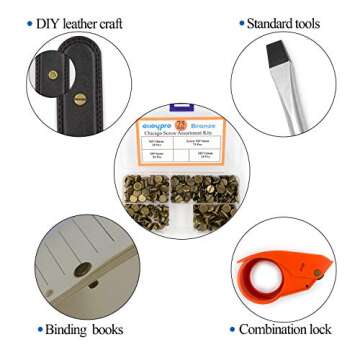 75 Sets Chicago Screws Kit for Leathercraft & Binding