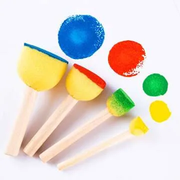 24Pieces Paint sponges for Kids Assorted Size Round Sponge Brushes for Painting Foam Brushes for Painting Paint Tools for Kids