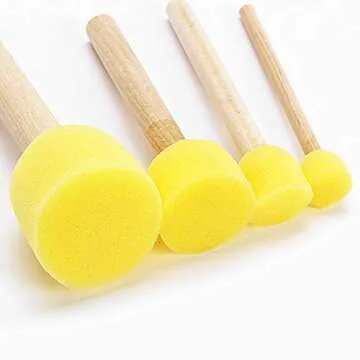 24Pieces Paint sponges for Kids Assorted Size Round Sponge Brushes for Painting Foam Brushes for Painting Paint Tools for Kids