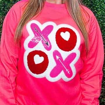 Shop Muineobuka Women's Valentine's Day Sequin Sweatshirt