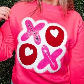 Shop Muineobuka Women's Valentine's Day Sequin Sweatshirt