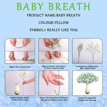 Vibrant BOMAROLAN Artificial Baby Breath Flowers - 12 Pcs