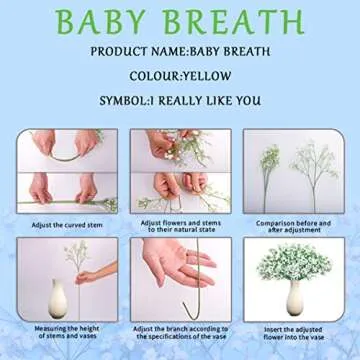 Vibrant BOMAROLAN Artificial Baby Breath Flowers - 12 Pcs