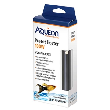 Aqueon Preset Aquarium Heater for Fish Tanks Up to 40 Gallons