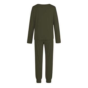 Pink Queen Women's Stylish Army Green Sweatsuit Set