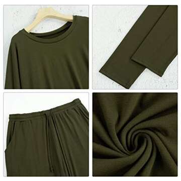 Pink Queen Women's Stylish Army Green Sweatsuit Set