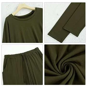 Pink Queen Women's Stylish Army Green Sweatsuit Set