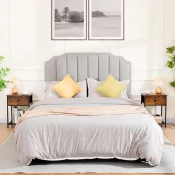 AMHANCIBLE Night Stand Set 2, Nightstand with Fabric Drawer, Industrial End Tables Living Room with Storage Shelf, Slim Bedside Table for Bedroom, Small Spaces, Rusic Brown, HET03SDBR