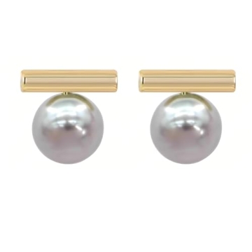 JECEIKA Black Pearl Earrings for Women Trendy Statement Earrings Lightweight Hypoallergenic Dainty G...