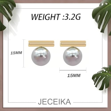 JECEIKA Statement Black Pearl Earrings for Women