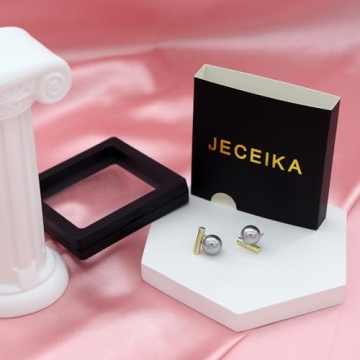 JECEIKA Statement Black Pearl Earrings for Women