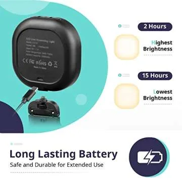 Sensyne Selfie Light, 60 LED Video Conference Lighting, Adjusted 3 Light Modes, Rechargeble Clip-on Fill Light Compatible with Cell Phone,iPad,Laptop for Live Streaming, Selfie, Vlog, Zoom Calls