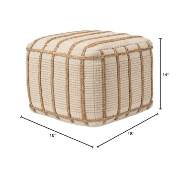 Jaipur Living Remsen Natural Tan Pouf Cotton Wool Blend