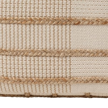 Jaipur Living Remsen Natural Tan Pouf Cotton Wool Blend