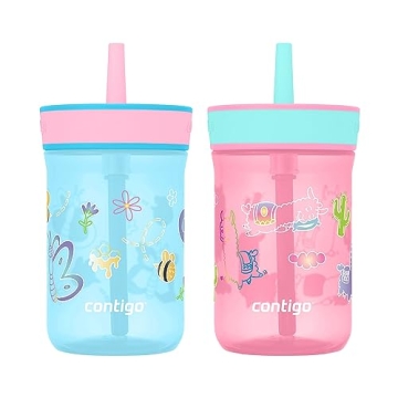 Contigo Leighton Kids 14 oz. Spill-Proof Tumblers - 2-Pack of Fun Designs!
