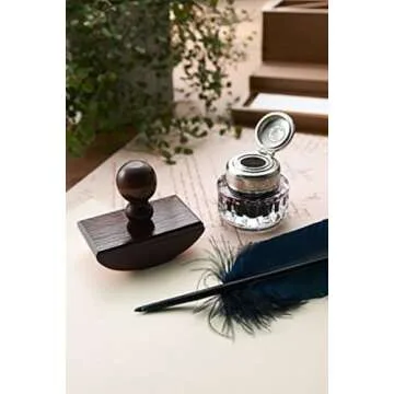 Herbin Hb25000 Elban Ink Sucking Stamp Blotter Wooden Refill Paper Included (With Fountain Pen, Glass Pen, Dip Pen)