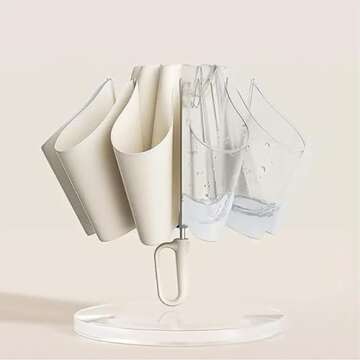 Ring Buckle Umbrella, Reflective Safety Strip, Sturdy Windproof, Travel Portable, Compact Small Travel Umbrella, Portable Folding Umbrella (Gray)