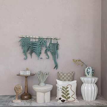 Bloomingville 24 Inch Woven Cotton Lumbar Pillow