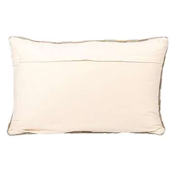 Bloomingville 24 Inch Woven Cotton Lumbar Pillow