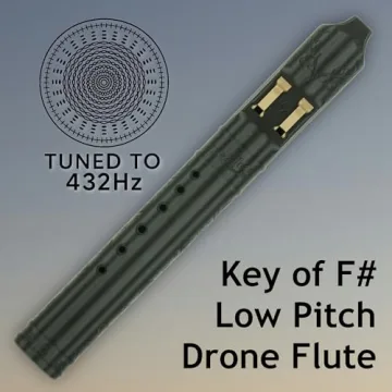 BAFlute Native American Style Drone Flute - Tuned to F# 432Hz, Handcrafted, Large Size