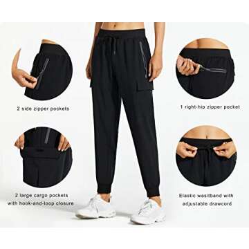 Libin Women's Cargo Joggers Lightweight Quick Dry Hiking Pants Athletic Workout Lounge Casual Outdoo...