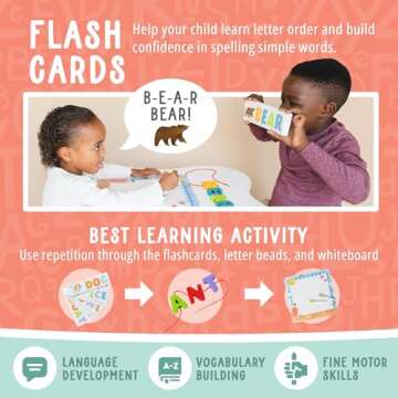 Alphabet Puzzle Wooden Puzzles for Toddlers 3 4 5 6 Year Old ABC Learning Toys for Kids with Flashcards and Whiteboard Preschool Educational for Girls Boys