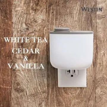Westin Mini Home Diffuser & Fragrance Refill - Plug in Wall Diffuser - Luxury Hotel Collection - Aromatherapy - Notes of White Tea, Cedar, Vanilla - Signature White Tea Scent