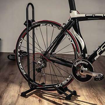 BikeHand Bike Floor Stand Parking Rack Stand - for 24"-29" Mountain MTB & Road Bikes Bicycles Indoor Outdoor Garage Storage - Classic for 1 Bike