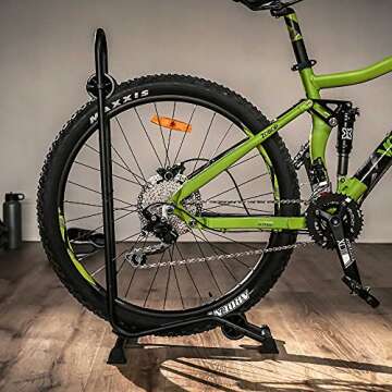 BikeHand Bike Floor Stand Parking Rack Stand - for 24"-29" Mountain MTB & Road Bikes Bicycles Indoor Outdoor Garage Storage - Classic for 1 Bike