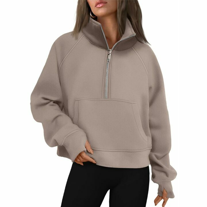 AUTOMET Women's Half Zip Cropped Hoodie - Fall Style