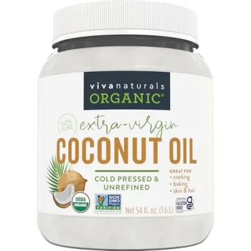 Viva Naturals Organic Coconut Oil - Unrefined, Cold-Pressed Extra Virgin Coconut Oil, USDA Organic a...