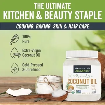 Viva Naturals Organic Coconut Oil for Cooking & Skincare - 54 oz