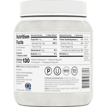 Viva Naturals Organic Coconut Oil for Cooking & Skincare - 54 oz