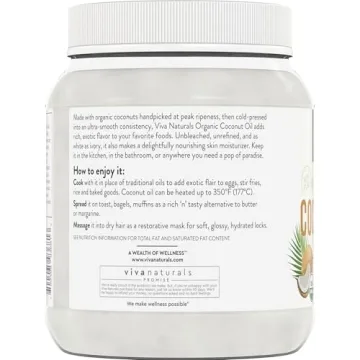 Viva Naturals Organic Coconut Oil for Cooking & Skincare - 54 oz