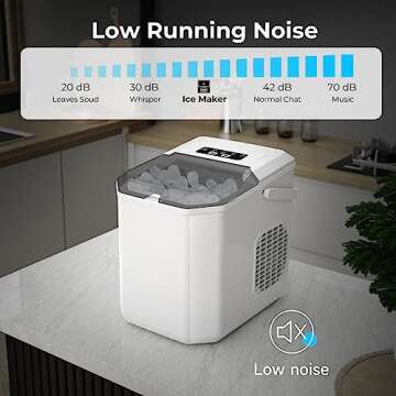 FREE VILLAGE Countertop Ice Maker, 6 Mins/9 Pcs Bullet Ice, 26 lbs Ice/24Hrs, Self-Cleaning Machine with Scoop and Basket, Portable Maker for Home/Kitchen/Office/Party, White (Z5822G-WHITE)