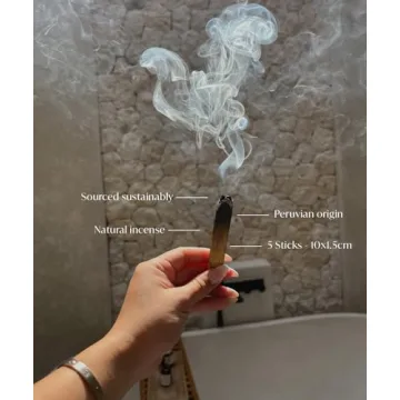 Bursera Palo Santo Sticks, Tree Planted with Every Order, 100% Natural, Ethical & Sustainable, 5-Pack Authentic Real Palo Santo Wood Incense Sticks from Peru for Aromatherapy, Smudging
