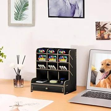 Marbrasse Wooden Desk Organizer for Efficient Storage and Style