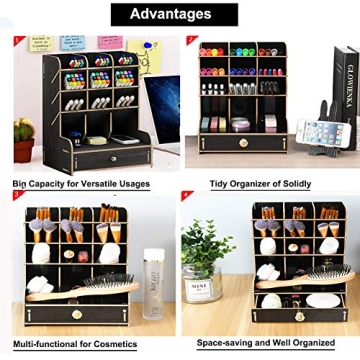 Marbrasse Wooden Desk Organizer for Efficient Storage and Style