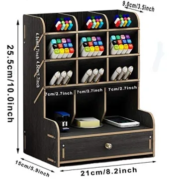 Marbrasse Wooden Desk Organizer for Efficient Storage and Style