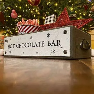 ANVEVO Hot Chocolate Bar - Rustic Wooden Storage Box
