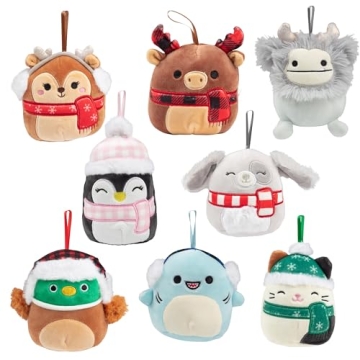 Squishmallows 4" Mini Christmas Tree Ornaments, 8-Pack - Official Jazwares Plush - Includes Cam The ...