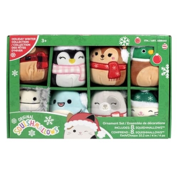 Squishmallows Mini Christmas Tree Ornaments, 8-Pack