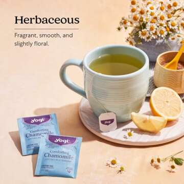 Yogi Tea Comforting Chamomile Tea - 16 Tea Bags per Pack (6 Packs) - Organic Chamomile Tea Bags - Supports a Good Night's Sleep & Occasional Stomach Discomfort - Made from Organic Chamomile Flower