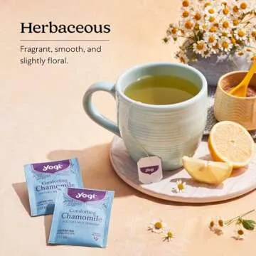 Yogi Tea Comforting Chamomile Tea - 16 Tea Bags per Pack (6 Packs) - Organic Chamomile Tea Bags - Supports a Good Night's Sleep & Occasional Stomach Discomfort - Made from Organic Chamomile Flower